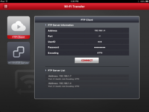 FTP server details